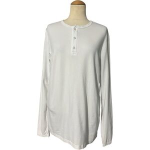 Express Supersoft Henley Longsleeve Shirt Mens White Large